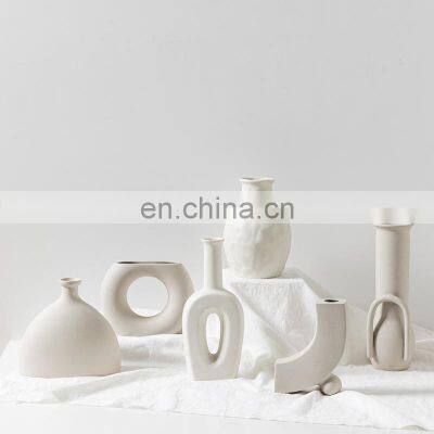 Plastic ceramic porcelain white floor vase with high quality