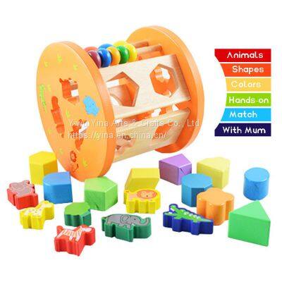 Wooden Geometric Shape Matching Educational & Learning Toy, Shape Match Toy, Shape Sorter Toy