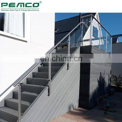 PEMCO Adjustable Customized Removable High End Stair 304 Stainless Steel Glass Stair Railing photo-4
