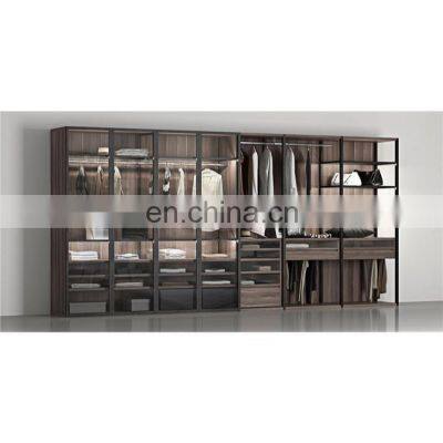 Professional wall mounted melamine walk in wardrobe