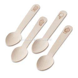 Eco Friendly Custom Wholesale Dessert Spoons Bulk Wooden ice cream spoons