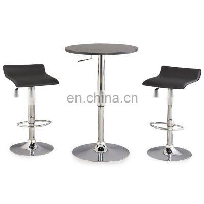 New Product Modern Design Black Portable Cocktail High counter metal legs bar dining table