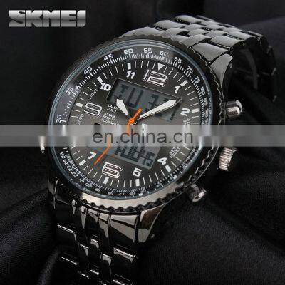 2018 Hot Skmei AD1032 Stainless Steel LED Digital and Quartz Men Wristwatch Top Brand China Supplier Watch photo-3