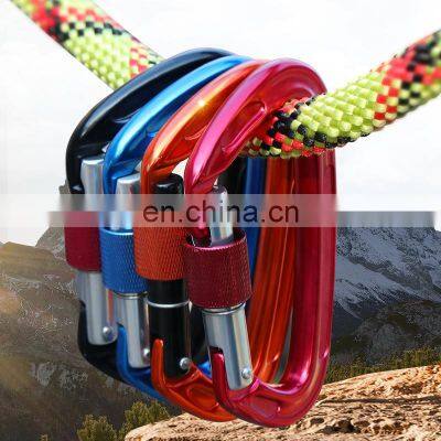 JRSGS Wholesale 24KN Outdoor Custom Logo Shaped Climbing Snap Hook Aluminum Carabiner Hooks S7101B photo-2