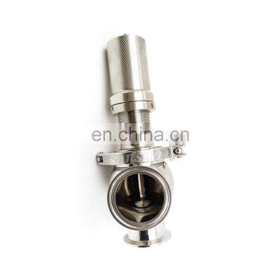 Food Grade Stainless SS304 Steel Pressure Vacuum Relief Valve Sanitary relief breather valve