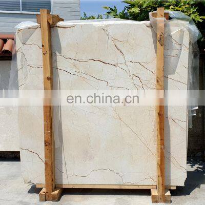 Premium High Quality Luxury Fashion Model Sofita Beige Marble Slab Polished Made in Turkey CEM-SLB-50