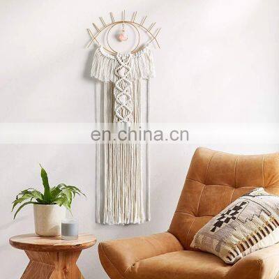 Top Fashion Evil Eye Diy Bamboo Ring Tibetian Macrame Wall Hanging Tapestry Decor