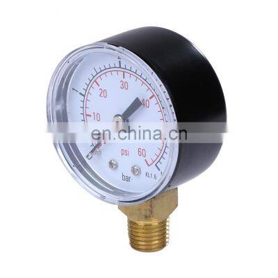 Stainless steel pressure gauge radial thread hydraulic oil pressure gauge vacuum gauge