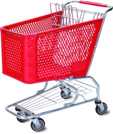 Retail Grocery Store American Trolley Plastic Hand Supermarket Shopping Cart