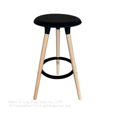 Armless Nackrest Wooden Leg Bar Stool DB-P82