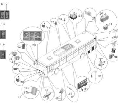 High Performance Emergency Light Switch Bus 3792-00694 ZK6122 for China Bus photo-4