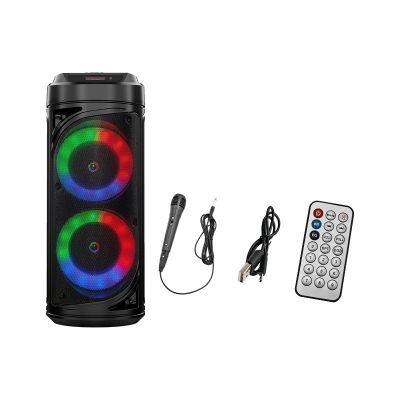 ZQS6212 dual 6.5 inch speaker 20W power portable professional bluetooth speaker with colorful lights