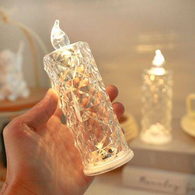 LED Rose Halo Candle Light Romantic Night Light Creative Luminous Electronic Candle Night Light