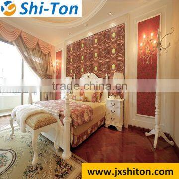 Fire retardant 3D leather wall panel for home decoration