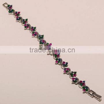 MULTI-STONE BRACELET ,925 sterling silver jewelry wholesale,WHOLESALE SILVER JEWELRY,SILVER EXPORTER,SILVER JEWELRY FROM INDIA