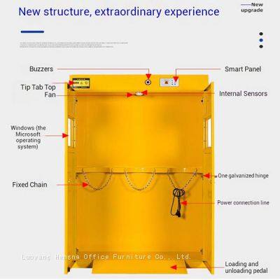 Medical Oxygen Cylinder Cabinet for Hospitals, Double Bottle Capacity Safety Storage With Explosion-proof Windows & Gas Alarm, Custom Supported photo-3
