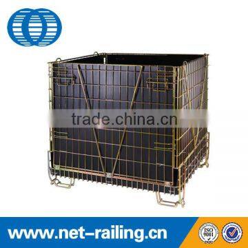 High quality lockable logistic square zinc stacking wire basket