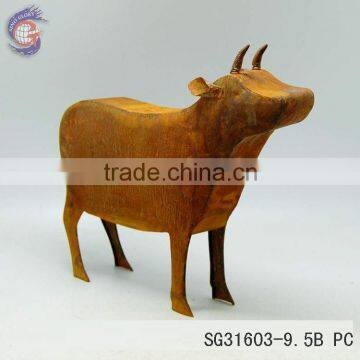 wholesale rusty metal cow garden ornament