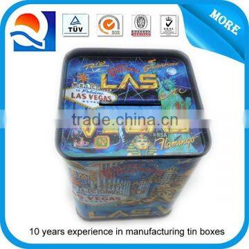 Las vegas printed metal tin coin bank