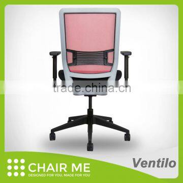Ventilo Office Chair, Red Mesh Chair, Gray Bracket, Adjustable Seat, Armrest, Lumbar, Nylon Base photo-4
