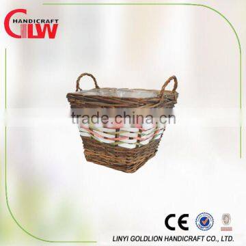 garden basket with handle, brown home garden, garden decor