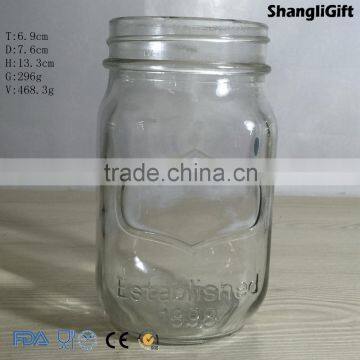 450ml Clear Square Glass Storage Jar/glass Mason Jar