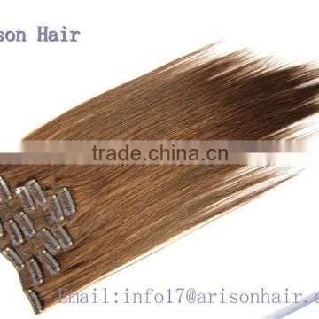 2015 Qingdao remy clip in hair extension 220 grams