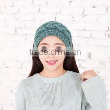 Fashion Ladies Vogue Magnetic Solid Color Stretchable Knitted Headband photo-5