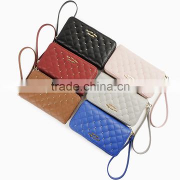 New arrival ladies wallet for Iphone 6 plus quilt style lady wallet wholesale