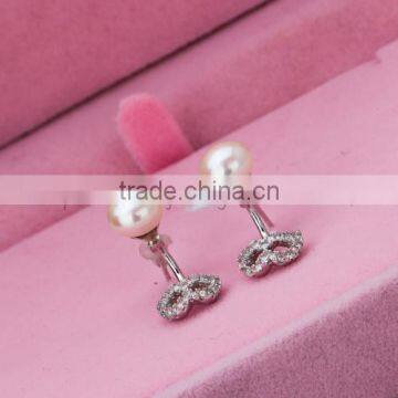 Hot Selling 925 Sterling Silver Diamond Stud Earrings for Wedding photo-3