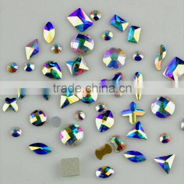 Flat back rhinestones with different shapes, nail art crystal rhinestones, glass stones no hotfix for DIY