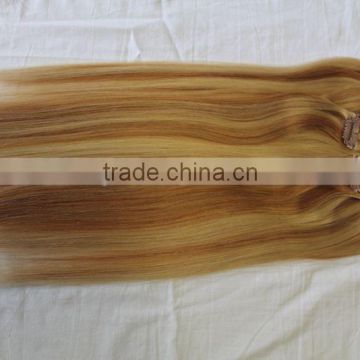 double drawn russian clip in hair extension thick end hair