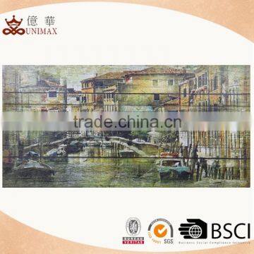 Hanging decorative wooden wall sign with Venice view