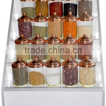 Glass Candy Jar With Copper Cover, Spice Jars, Sweet and Dragee Glass Jars With Lids, Pedestal Glass Candy Jar BK2025 photo-3
