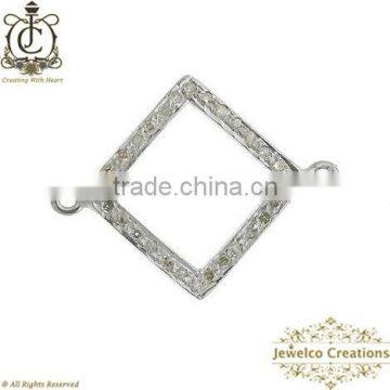 Diamond Silver Connectors, Findings For Jewelry Making, Findings Jewelry Accessories, Pave Diamond Handmade Jewelry Wholesaler