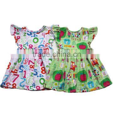 Nice baby girl dress fashion cotton children back to school dress baby girl sommer dress