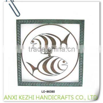 LC-86380 Antique passage wall decoration metal fish wall decor frame