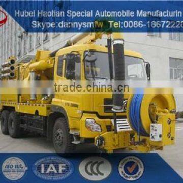 heavy Dongfeng self-cleaning suction truck for sale hubei haotian new design vacuum Fecal suction truck sewage suction truck