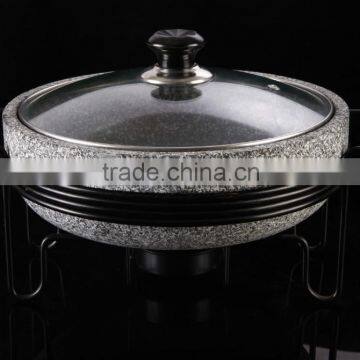 Granite stone steam cooker pot with frame cookware pan