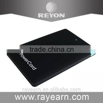 REYON Hot selling credit card power bank, built in cable power bank, ultra slim power bank with full color customize printing