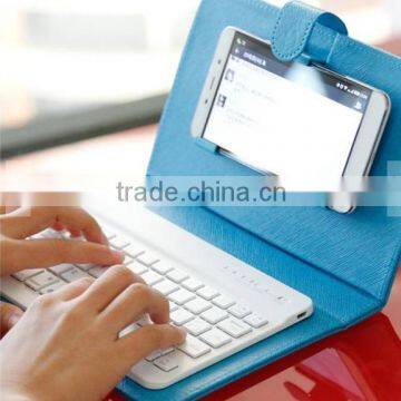 Universal Wireless Bluetooth Keyboard Holster Flip PU Case Cover For Cellphone in 4.5''-6.5'