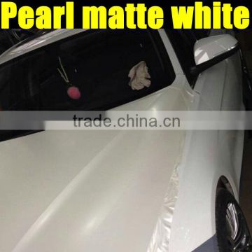 wholesale white pearl matt vinyl sticker with size : 1.52*20m