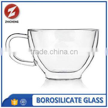 clear cylinder borosilicate glass tea cup