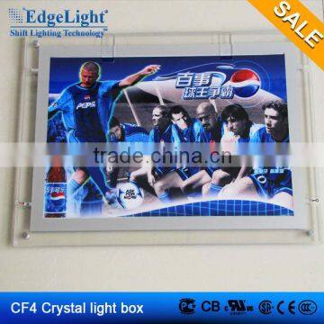 edgelight CF4 led crystal light box image inserting type doubled sided to display