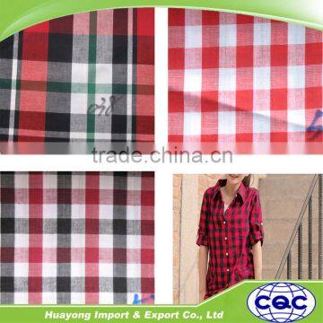 three color mix up cotton plaid fabric at factory price