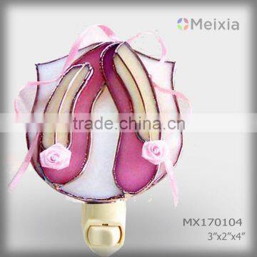 MX170104 tiffany style stained glass ballet dance shoe design night light for home decoration item wholesale