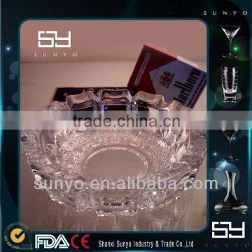 Elegant Hand Pressed Crystal Clear Glass Ashtray With Custom Logo