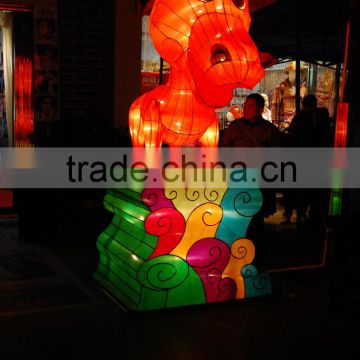 traditional red silk bull lantern