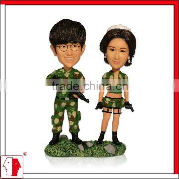 MING PEOPLE custom 7" couple cake topper with military uniform for home decor,personalized gift,wedding souvenir,bobblehead