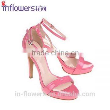 Handmade Pink one bar ankle strap pure genuine leather women sandals